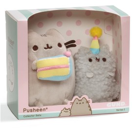 GUND Pusheen and Stormy Birthday Set Plush, Collectible Stuffed Animals for Ages 8 and Up, Gray, 6.5”