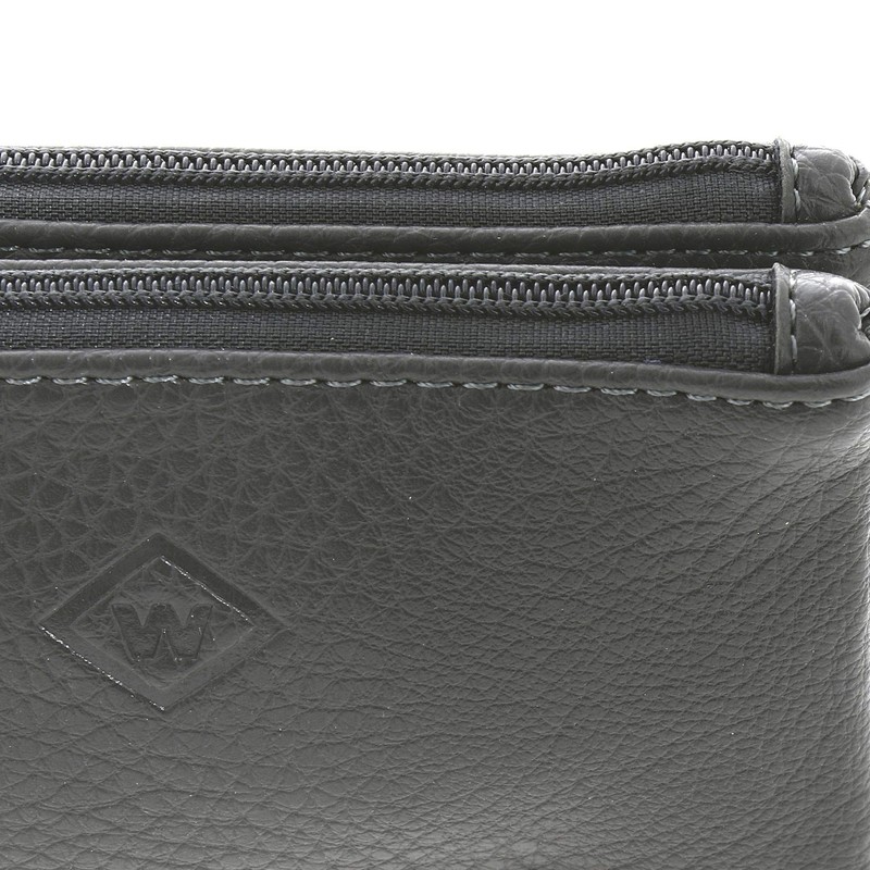 FASHIONGEN - Leather coin purses, wallet zip, gray