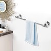 Bathroom Silver Towel Bar, Adjustable Crystal Towel Holder, 24 Inch