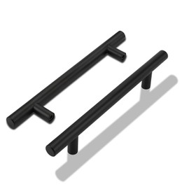 LONTAN 12 Black Kitchen Handles 160mm Kitchen Door Handles Black Handles for Drawers -LS201BK160 Drawer Pulls Black Kitchen Cupboard Handles Wardrobe Drawer Handles Vintage Stainless Steel Handles