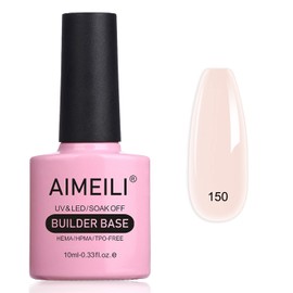 AIMEILI 5 in 1 Nude Builder Base Gel, Clear Sheer Color UV LED Gel Nail Polish for Strengthening Gel Nails Repair Reinforcement Extension, Long Lasting & Easy to Apply - (150) 10ml