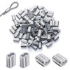 Pack of 50 Rope Clamps, Crimp Sleeves, Aluminium Crimping Loop,