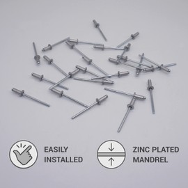 SKIR'CO Pack of 500 Painted Blind Rivets 3.2 x 8 mm Dome Head DIN 7337 Aluminium Pop Rivets (500 White Aluminium RAL 9006)