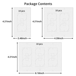 30 Pcs Wall Insulation Gasket White Outlet Insulation Foam Rectangle Wall Plate Outlet Sealers Energy Saving for Electrical Outlet Plates Switch Covers Replacement Weatherproof Gasket Sealer (30)
