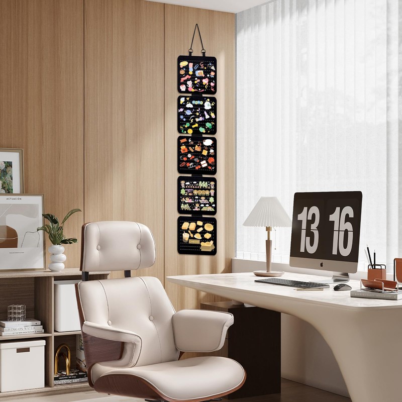 Pin Badge Display, Earring Storage Organiser 5 Sheet Hanging Jewellery