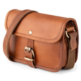 Berliner Bags Vintage Leder-Umhängetasche Malta, kleine Crossbody Schultertasche Handtasche für Damen – Braun