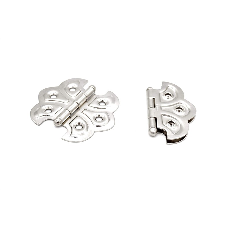 Butterfly Hinge Polished Nickel Finish Flush Mount Hinge 2 Hinges