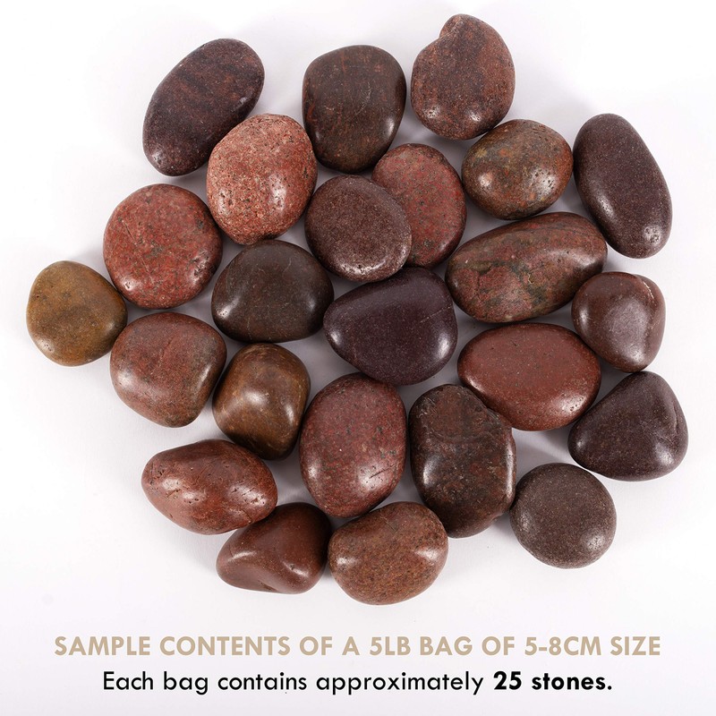 5 lbs Approx. 25 River Rocks Pebbles for Plants Natural