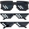 Cisixin 3 Pieces Pixel Mosaic Glasses, Funny Games Party Glasses,