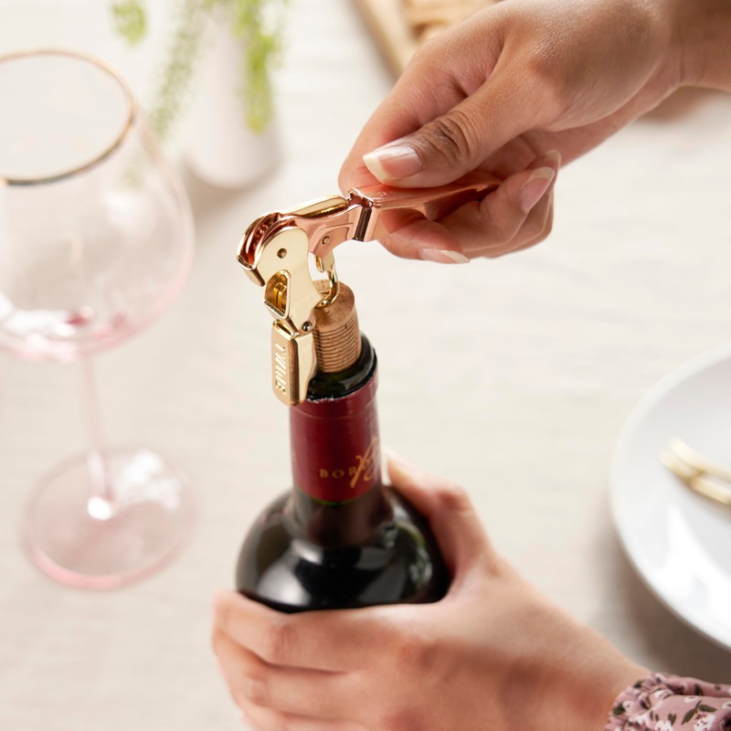 Twine Copper And Gold Double Hinged Waiter’s Corkscrew, Stainless Steel