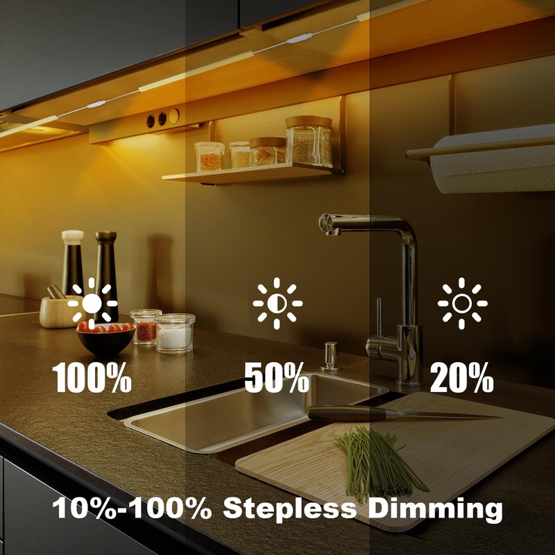 6PCS x 12 Inch Under Cabinet Lights Plug-in, Warm White