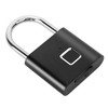 Door Lock Security Keyless USB Rechargeable Fingerprint Smart Padlock Black