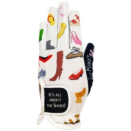 Giggle Golf Women's Golf Glove (Large, Worn On Left Hand, It's All About The Shoes)