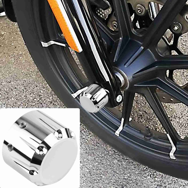 2pcs CNC Aluminum Motorcycle Front Axle Skull Nut Bolt Cover