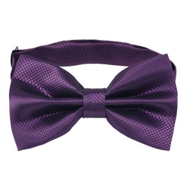 Alizeal Mens Solid Color Bow ties Polyester Pre Tied Wedding Bow Tie, Plum Purple