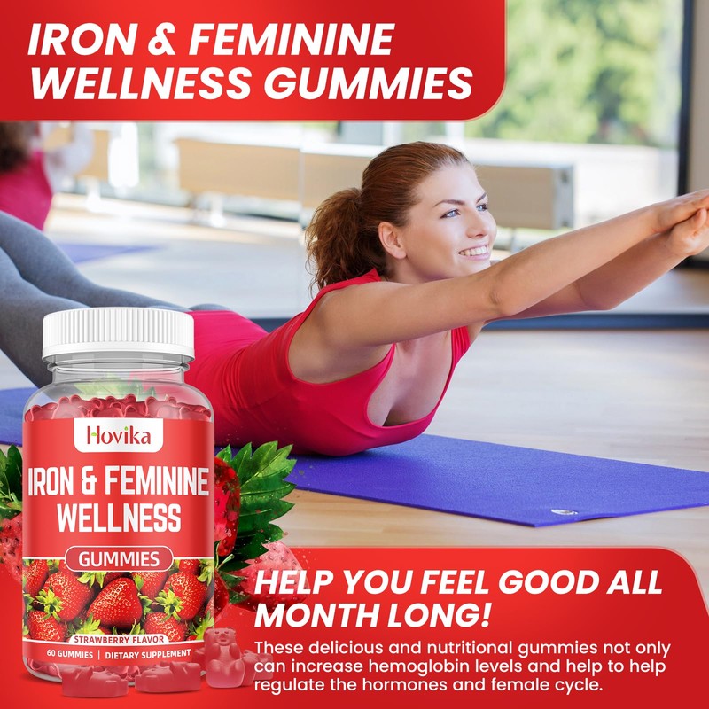 Iron for Women Gummies, 40mg Iron Supplement Anemia with multivitamin