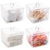 Hedume 4 Pack Qtip Dispenser Holder, 15 Oz Clear Acrylic