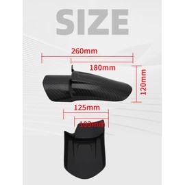 JFG RACING Rear Wheel Fender for Ebike,Imitation Carbon Fiber Motorcycle Shock Mudguard Mud Guard for Tutti ICT/Dirt Bike Surron Light Bee X and S/X160/X260