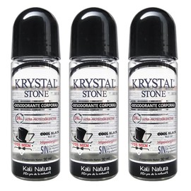 Krystal Stone Desodorante For Men Cool Black Roll on 90ml 3 Pack