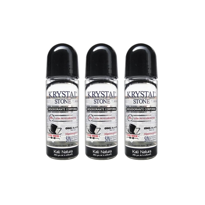 Krystal Stone Desodorante For Men Cool Black Roll on 90ml
