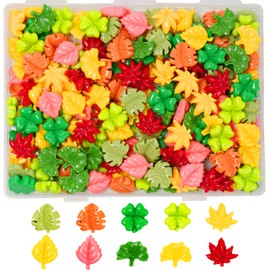 Damyda Slime Charms, 100pcs Resin Charms Embellishments Cute leaves Maple leaves, Ginkgo leaves, Four leaf clover