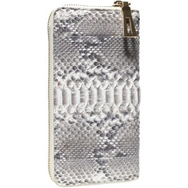 Berkut 1291416 2025 Zodiac Snake [Center Abdominal Center] [Diamond Python] Snakeskin Long Wallet, Round Zipper, Genuine Leather, Gold Zip, natural