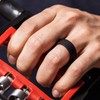 ThunderFit Men Silicone Wedding Ring 2 Layer Rings Wedding Bands