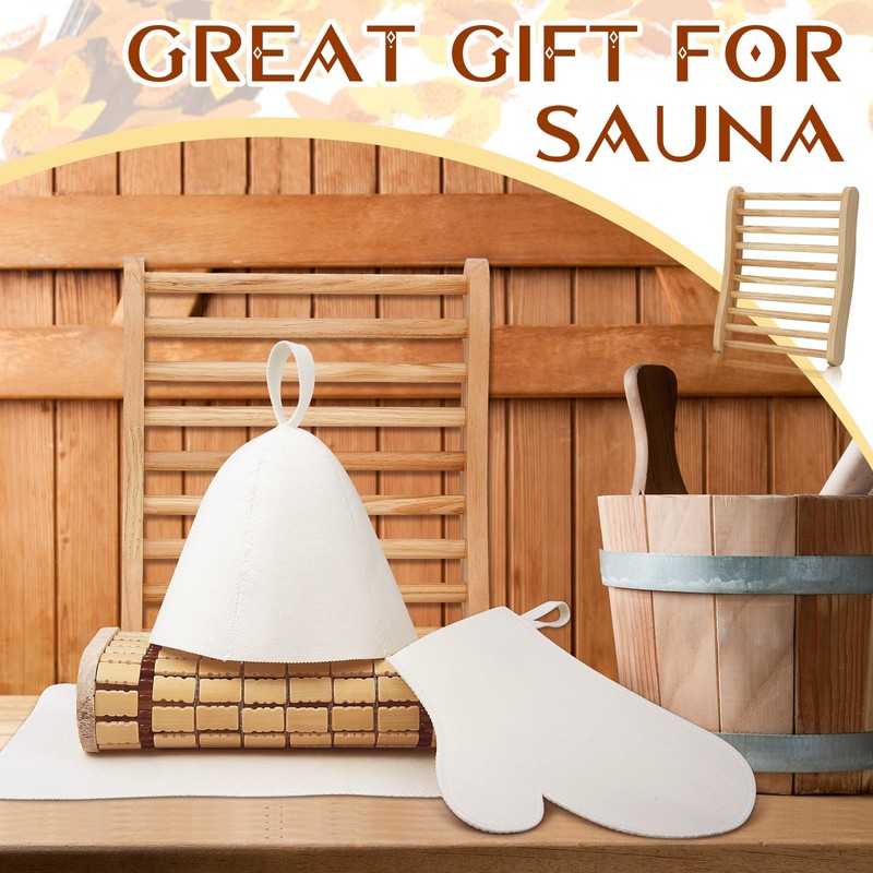 JaGely 5 Pcs Sauna Accessories Kit Include Slip Resistant Backrest,