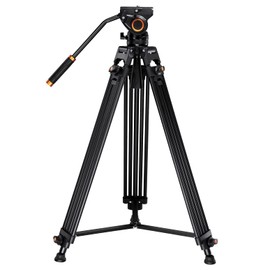 Professional Quad Tube Aluminium 72" Tripod (Fluid Head) for Canon PowerShot SX740 HS
