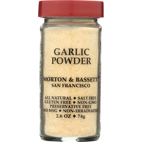 Morton & Bassett Garlic Powder, Gluten Free, Kosher, 2.6 Ounces
