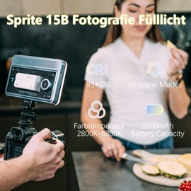 VILTROX 18W 2800K-6800K CRI 95+ auf dem LED Panel der Kamera, 1800 Lumen Smartphone Steuerlicht Dimmbare Fotografie Fülllampe, 10 Lichteffekte für Fotografie