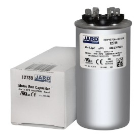 JARD 45 + 7.5 uf MFD 370 440 VAC Round Dual Capacitor 12789 Replaces C34575R C44575R