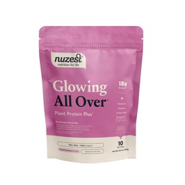 Nuzest Protein Plus | Glowing All Over | Strawberry | Support of Healthy Hair, Skin, Nails and Collagen Production | Vitamins and Minerals | 8.8oz/ 250g (10 Servings)