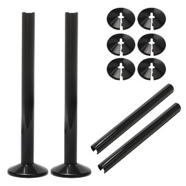 8 Pcs Radiator Pipe Covers Set, Radiator Pipe Collars Plastic, Radiators Pipes Sleeves, Radiators Pipes Caps Black, 15mm x 200mm, for Professional Home Finishing