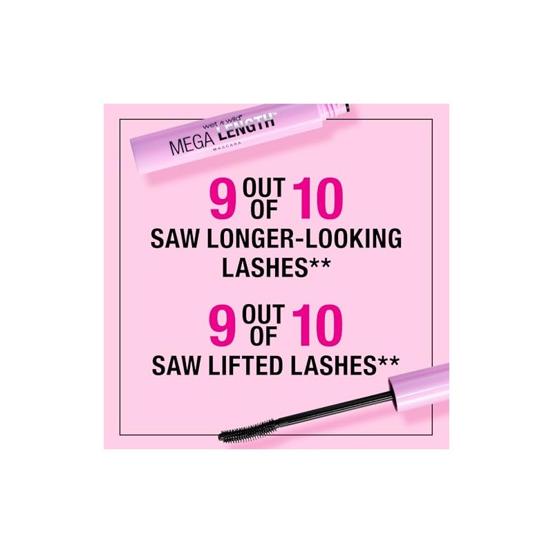 wet n wild Mega Length Mascara, Very Black, 0.21 Ounce