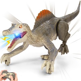 Bokigibi dinosaur toys, Realistic Remote Control Dinosaur toys for Kids 3-5, 2.4GHZ, Walking, Rechargeable, 3D Eyes Realistic Appearance, 3 Sound Effects, Demo Function, Sturdy Jurassic Toy for kid 3+