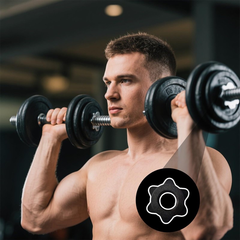ShiningUU Dumbbell Clips 4-Pack Universal Barbell Clips | Weightlifting Weight