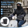 Zephanor Motorcycle Handlebar Muffs, Windproof Waterproof Motorbike Hand Warmer Gloves,