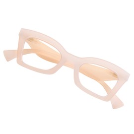 AQWANO Oversized Reading Glasses for Women Blue Light Blocking Computer Readers Fashion Square Design with Spring hinge, Creamy-white 0.0