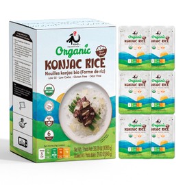 YUHO Organic Konjac Shirataki Rice, Low Carb Pasta 38.09 Oz (1080 g), USDA Organic Healthy Noodle (6 Pack Inside), Keto and Paleo Friendly, Low Calorie, Sugar Free, Vegan, Ready to Eat