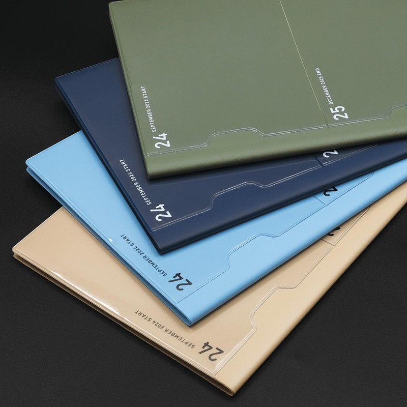 Laconic LAMS83-160OL 2025 A5 Monthly Notebook, 2 Pockets, Olive (Begins