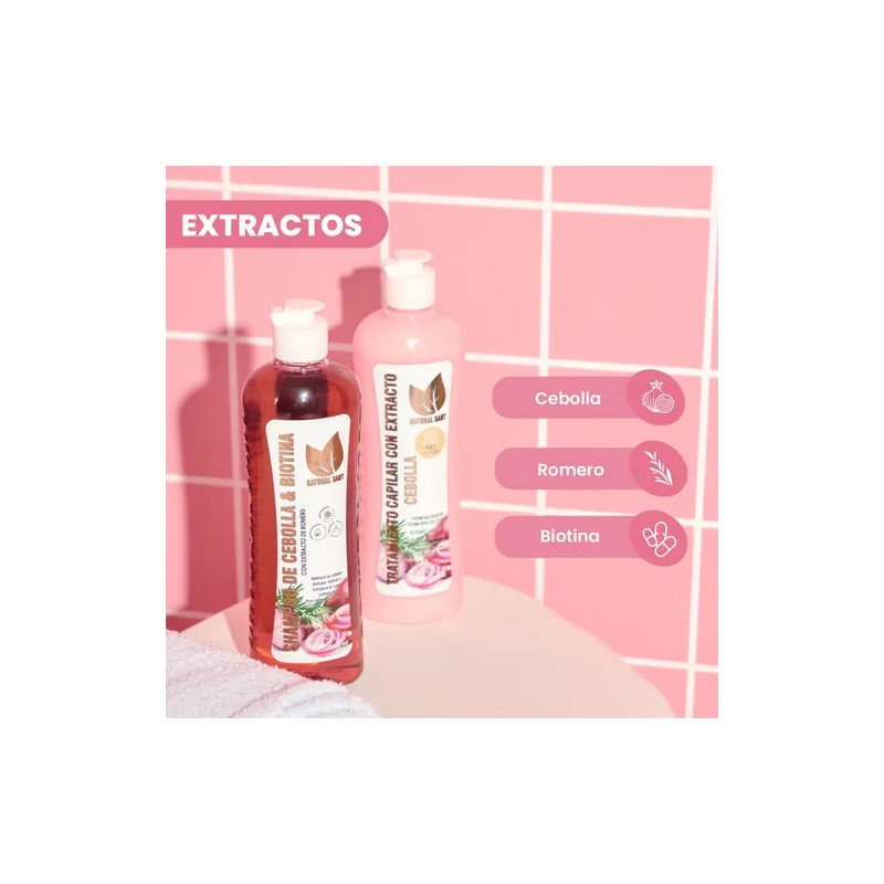 Shampoo & Tratamiento Con Biotina Cebolla Y Romero Anticaida