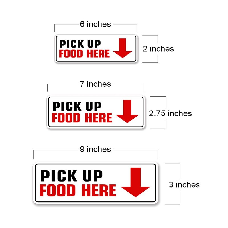 Standard Plus Pick Up Food Here Wall or Door Sign