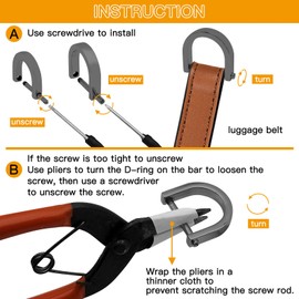 Oubaka 18Pcs D-Rings Screw in Shackle,3 Size Horseshoe U Shape D Ring Screw in Shackle Semicircle D Ring with 2Pcs Screwdriver DIY Leather Strap Craft Purse Replacement(Gun Black)