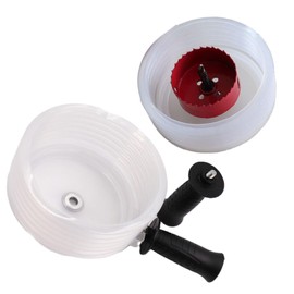 EdisonBrain Dust Cover, Hole Saw, Hammer Drill, Gypsum Board, Chip Cup, Downlight, Handle Included, Set of 2