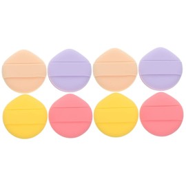 Minkissy 8pcs Round Makeup Sponges for Foundation Cream and Powder Dual-sided Soft Foam Beauty Wider Strap for Home and Travel Use Wet Dry Application Skin-friendly Material