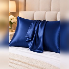 Silk-Style Pillowcase for Bedroom Bedding – Smooth Solid Color Pillow Cover for Everyday Sleep and Home Comfort