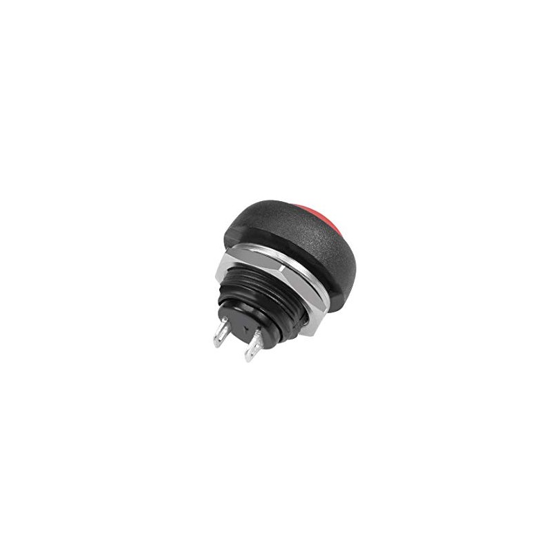 sourcing map 2Pcs,12mm Red Momentary Push Button Switch Round Flat