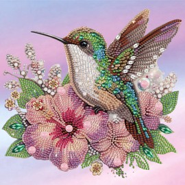 MVVMTOP Diamond Art Painting Kit, DIY Bird and Flower 5D Special Shape Crystal Diamond Partial Diamond Art Painting Mosaic Making Craft, Suitable for Home Wall Decor Art Gift