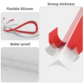 236 Inch Flexible Quarter Round Molding,Bendable Peel and Stick Silicone Molding Trim for Floor Corner Wall Edge,Self Adhesive Shoe Molding for Bathroom Countertop Staircase Cabinet Edge,White